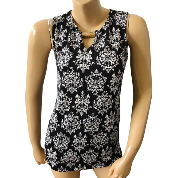 MARIA GABRIELLE Womens Size Small Bohemian Keyhole Sleeveless Tank Top Shirt - Picture 1 of 5